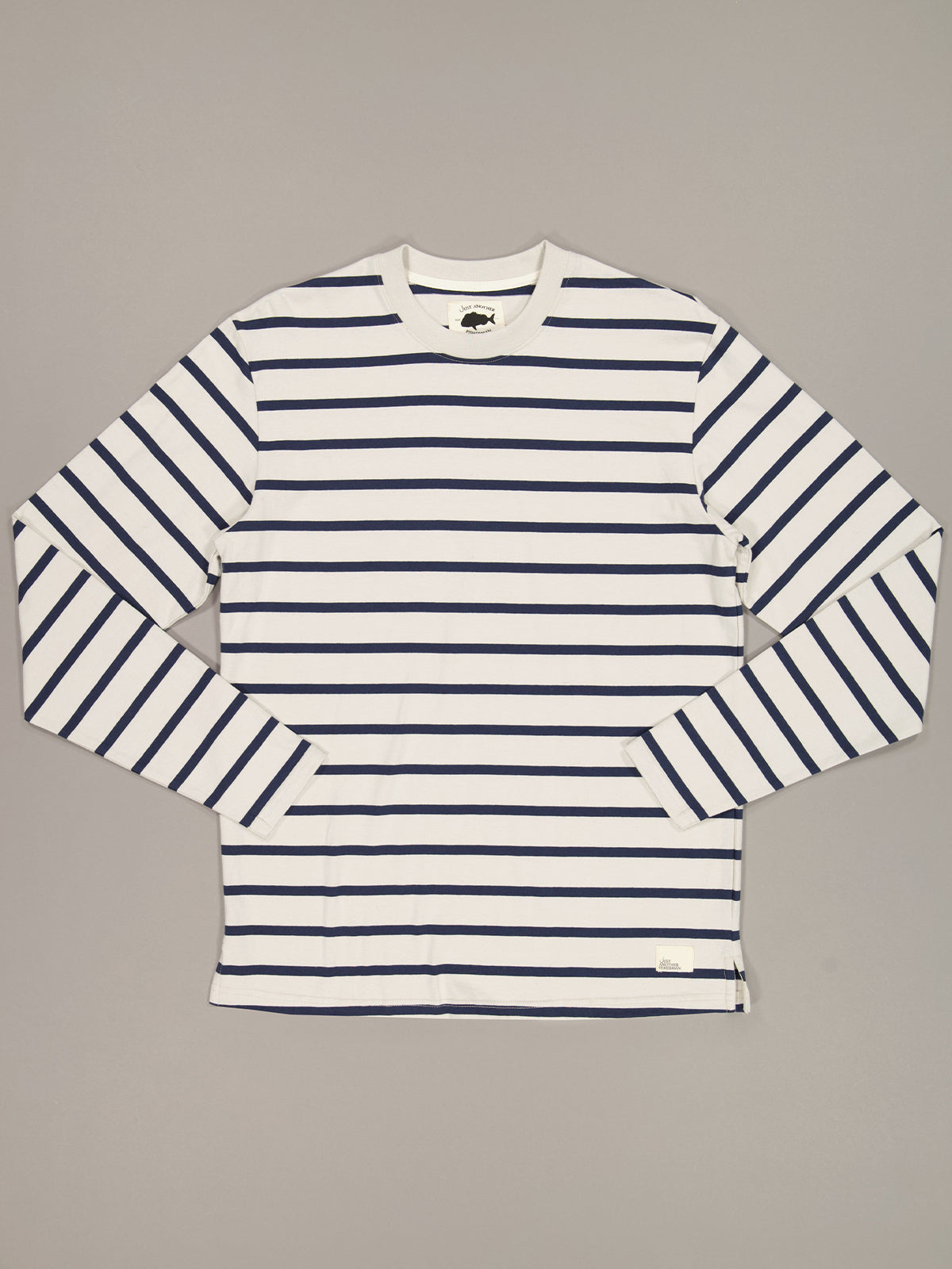 STRIPE SEA LS TEE - OFF WHITE/NAVY STRIPE– Just Another Fisherman